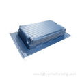 Large thermoforming plastic parts for luggage covers